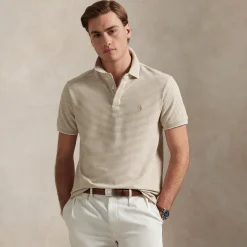Polo Golf Custom Slim Fit Cotton Polo Classic Khaki/White