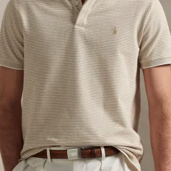 Polo Golf Custom Slim Fit Cotton Polo Classic Khaki/White