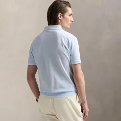 Polo Golf Johnny Collar Cotton Polo Office Blue/White