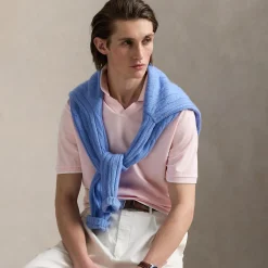 Polo Golf Johnny Collar Cotton Polo Garden Pink/White