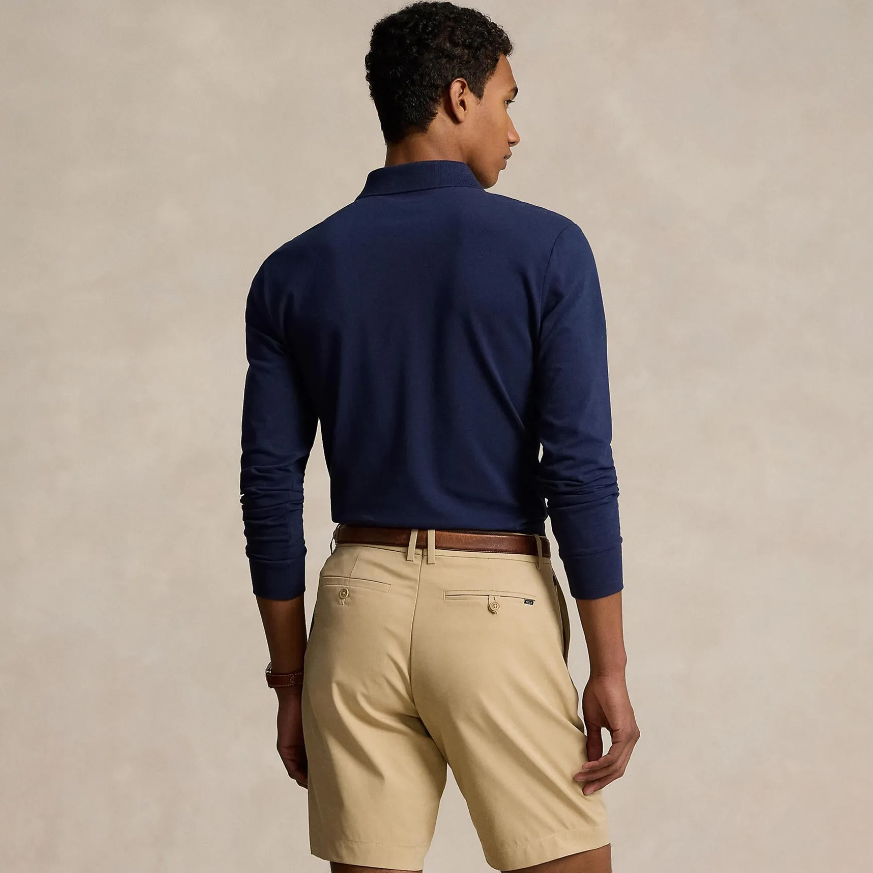 Polo Golf LS Tailored Fit Performance Polo Refined Navy