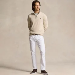 Polo Golf Quarter Zip Cotton Jersey Mid Layer Expedition Dune Heather