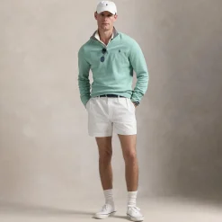 Polo Golf Quarter Zip Cotton Jersey Mid Layer Celadon Heather
