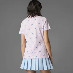 Printed Trefoil Polo Clear Pink/Bluebird