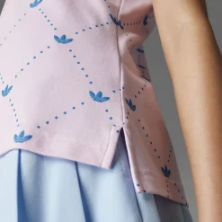 Printed Trefoil Polo Clear Pink/Bluebird