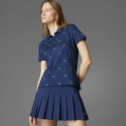 Printed Trefoil Polo Indigo/Green