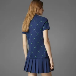 Printed Trefoil Polo Indigo/Green