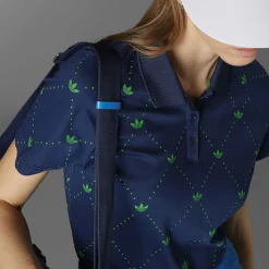 Printed Trefoil Polo Indigo/Green