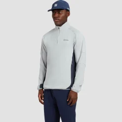 Quarter Zip Tech Mid Layer Sky Grey