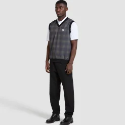 Reversible Legacy V-Neck Gilet Black Check