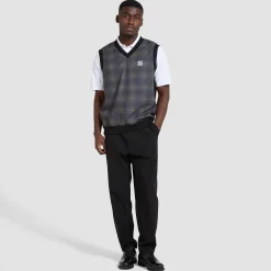Reversible Legacy V-Neck Gilet Black Check