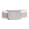 Reversible Striped Webbing Belt White/Taupe