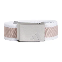 Reversible Striped Webbing Belt White/Taupe