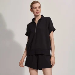 Ritchie Half Zip Polo Black