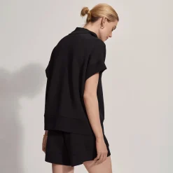 Ritchie Half Zip Polo Black