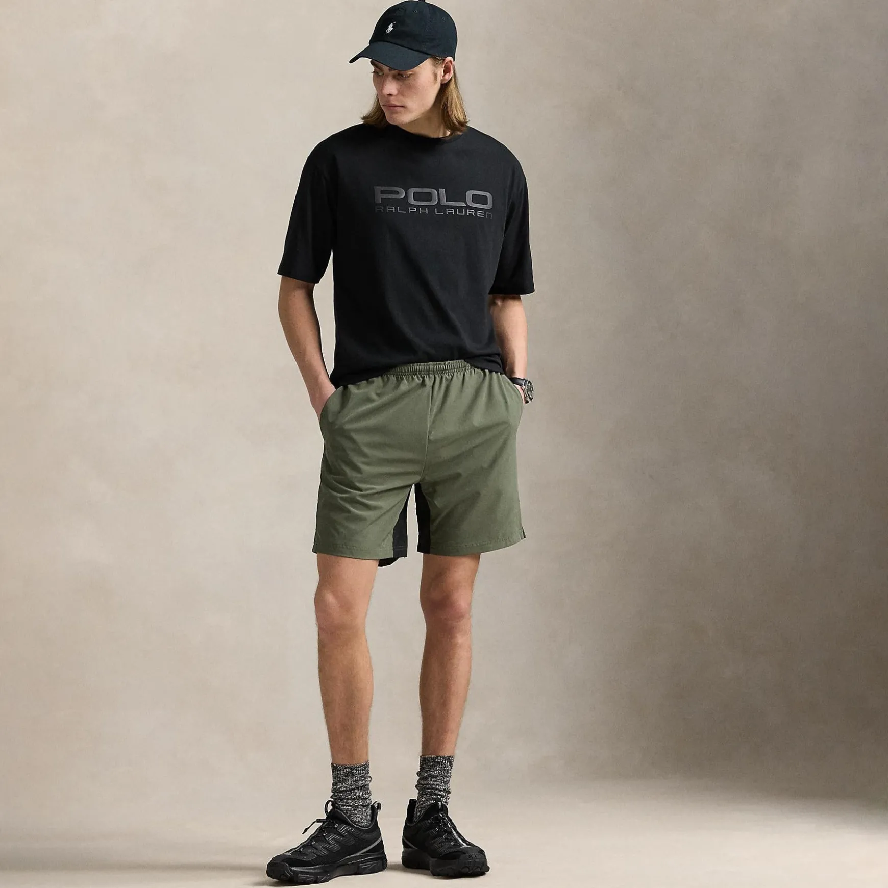 RLX Active Shorts Fossil Green