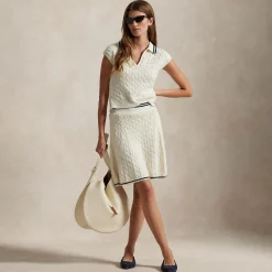 RLX A-Line Cotton Blend Skirt White Splash/Refined Navy