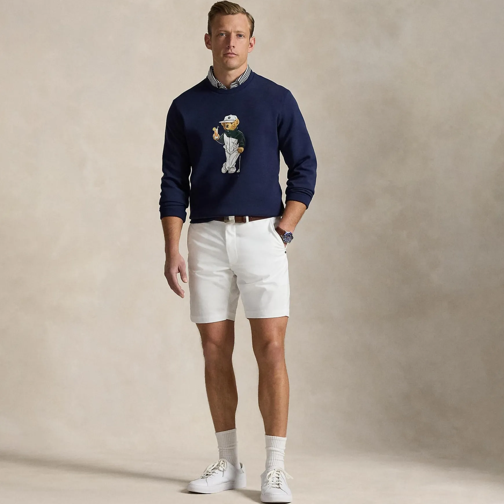 RLX Bear Classic Fit Cotton Sweatshirt Refined Navy