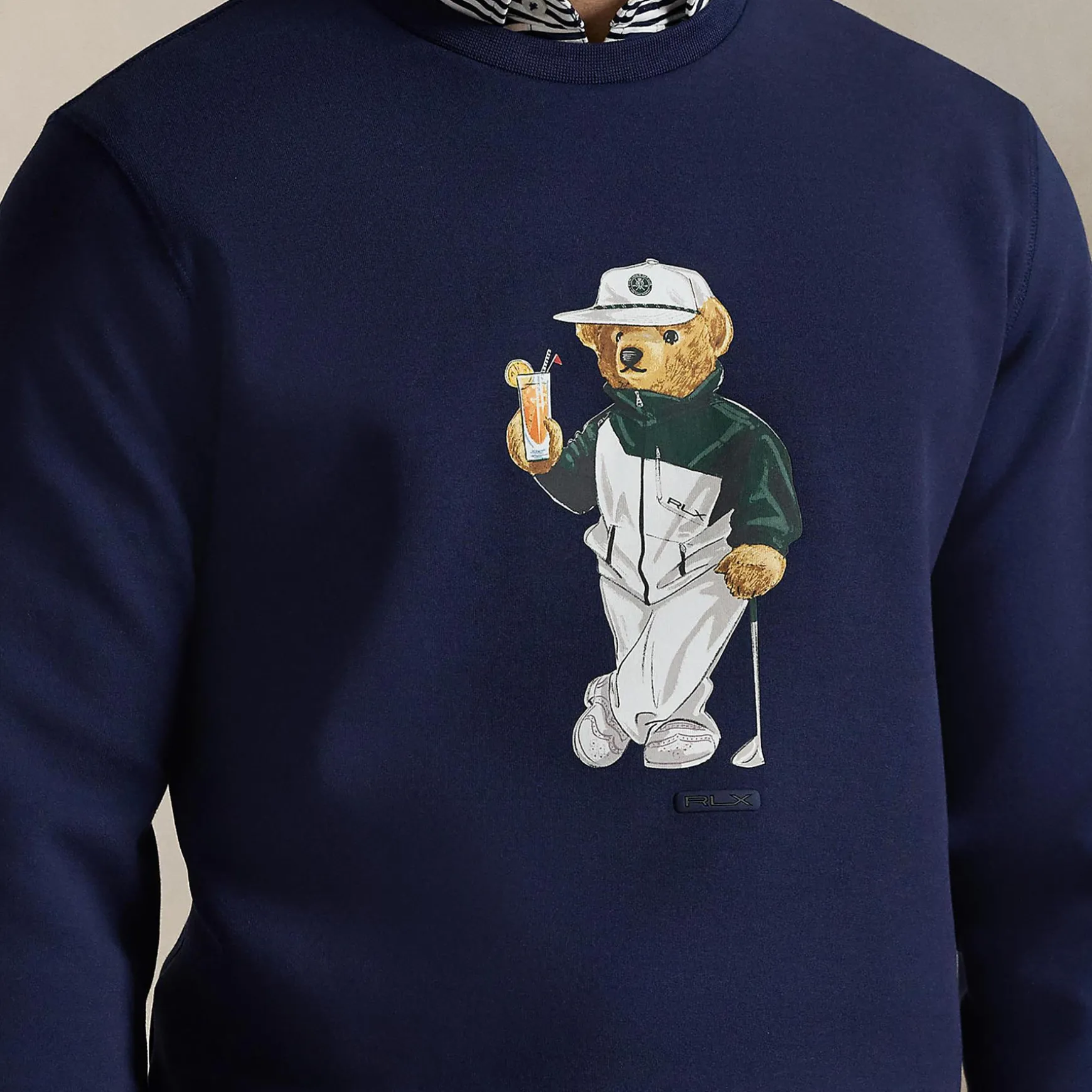 RLX Bear Classic Fit Cotton Sweatshirt Refined Navy