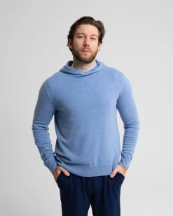 RLX Cashmere Pullover Hoodie Mystic Blue Heather