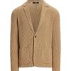 RLX Cotton Knit Cardigan Camel Melange
