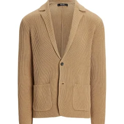 RLX Cotton Knit Cardigan Camel Melange