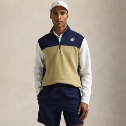 RLX Half Zip Crest Mock Neck Mid Layer Refined Navy Multi