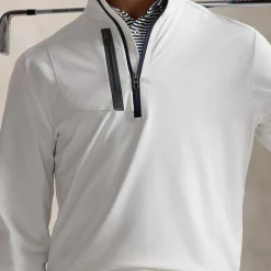 RLX Half Zip Stretch Jersey Mid Layer Ceramic White