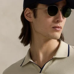 RLX Tailored Fit Stretch Cotton Polo Basic Sand/Refined Navy