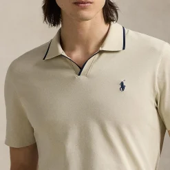 RLX Tailored Fit Stretch Cotton Polo Basic Sand/Refined Navy