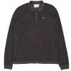 Slouch Towelling LS Polo Charcoal