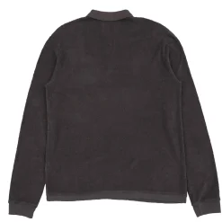 Slouch Towelling LS Polo Charcoal