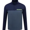 T2G Quarter Zip Mid Layer Midnight Navy/Grey/Green