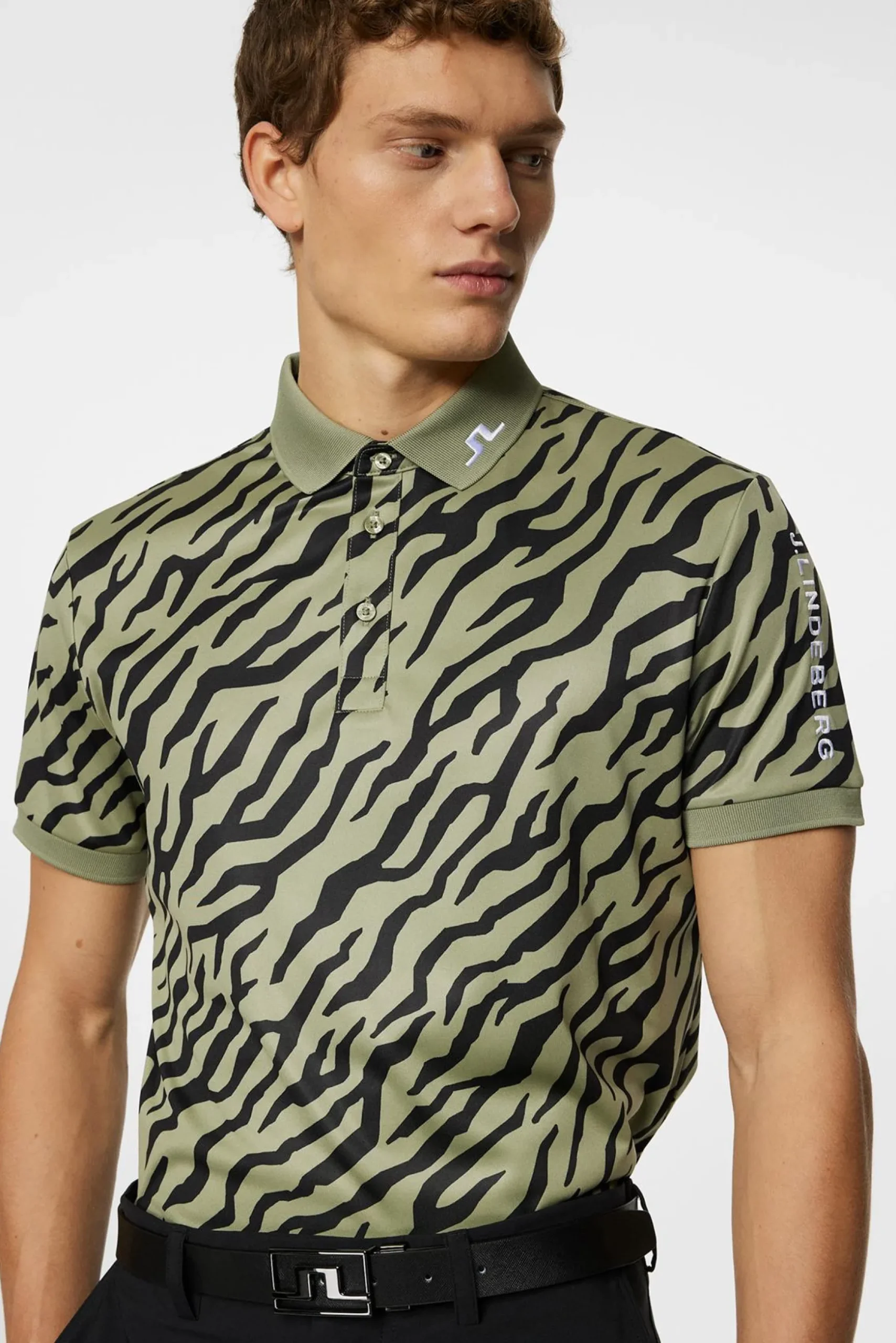 Tour Tech Print Polo Tour Tiger Olive