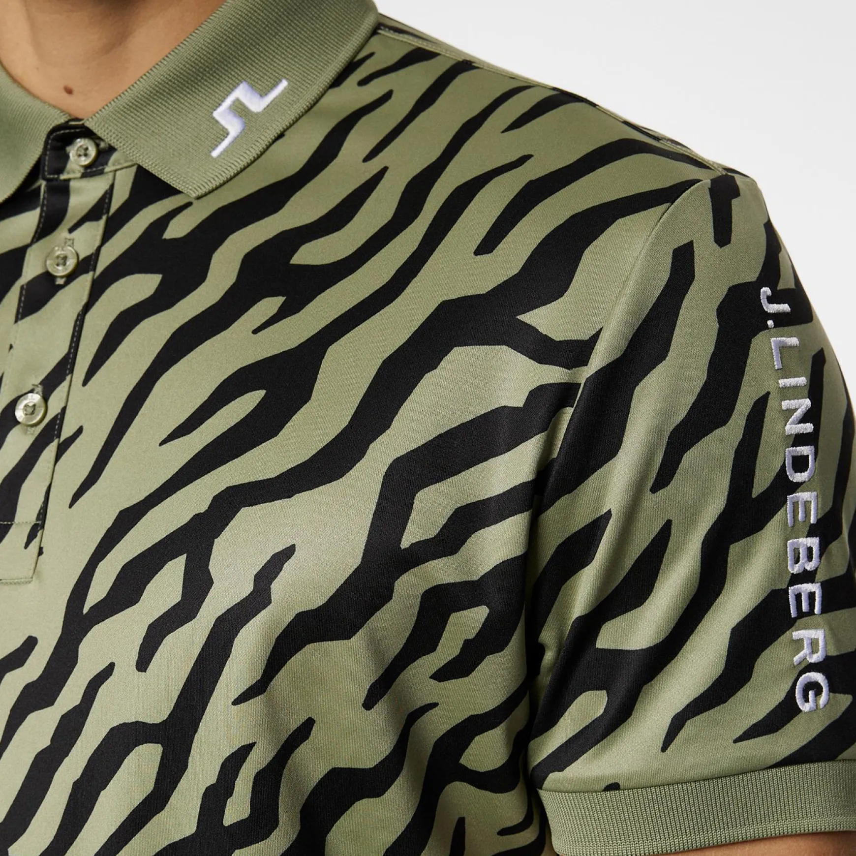 Tour Tech Print Polo Tour Tiger Olive