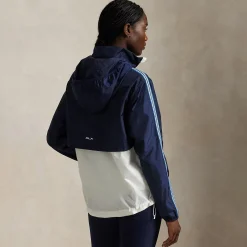 Two Tone Hooded Windbreaker Ceramic White/Refinded Navy