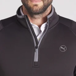 Waffle Fleece Quarter Zip Mid Puma Black