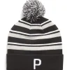 WRMLBL Stripe Pom Beanie Grey/Black