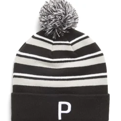 WRMLBL Stripe Pom Beanie Grey/Black
