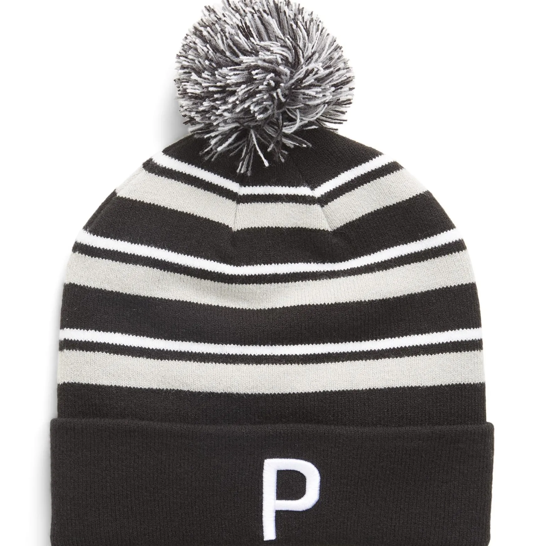 WRMLBL Stripe Pom Beanie Grey/Black