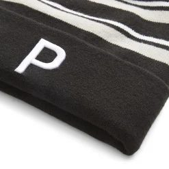 WRMLBL Stripe Pom Beanie Grey/Black