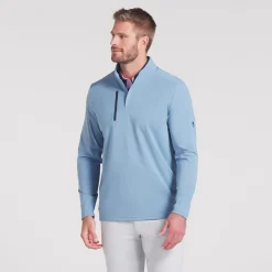 x AP Cloudspun Tech Quarter Zip Zen Blue