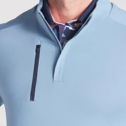 x AP Cloudspun Tech Quarter Zip Zen Blue