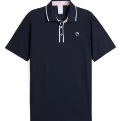 x AP Tipped Jacquard Polo Deep Navy