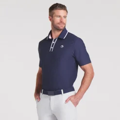 x AP Tipped Jacquard Polo Deep Navy