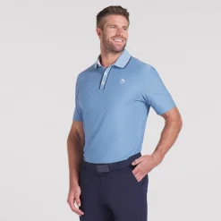 x AP Tipped Jacquard Polo Zen Blue